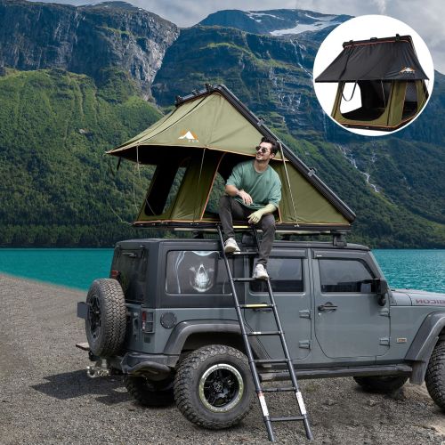 Adventurer Rooftop Tent Hardshell with Luggage Racks&Replaceable Rain Flies, Truck Bed Tent for Camping Adventurer Rooftop Tent Hardshell with Luggage Racks&Replaceable Rain Flies, Truck Bed Tent for Camping