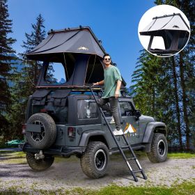 Adventurer Rooftop Tent Hardshell with Luggage Racks&Replaceable Rain Flies, Truck Bed Tent for Camping (Color: BLACK GRAY)